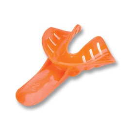 Excellent-Colors Ortho Impression Trays - Perforated #2 Pedo Medium Lower Orange 25/Pk. Disposable