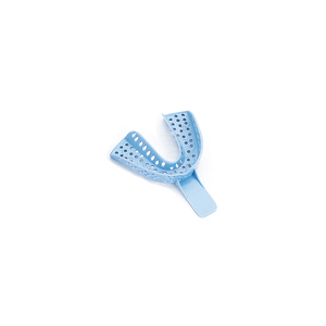 Excellent II #2 Large Lower Arch - Perforated, Baby Blue Plastic Impression Trays, Package of 12