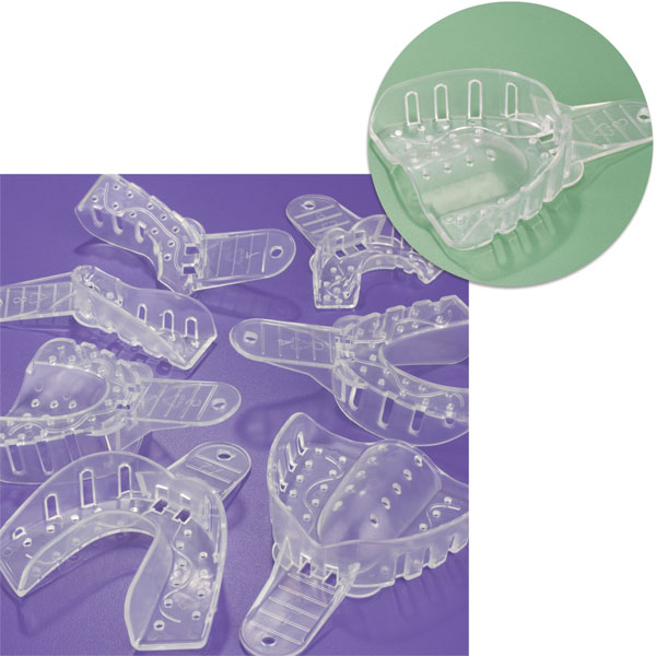 Excellent Crystal Impression Trays - #3 Medium Upper Arch - Perforated, Clear Plastic 12/Pk. Ideal