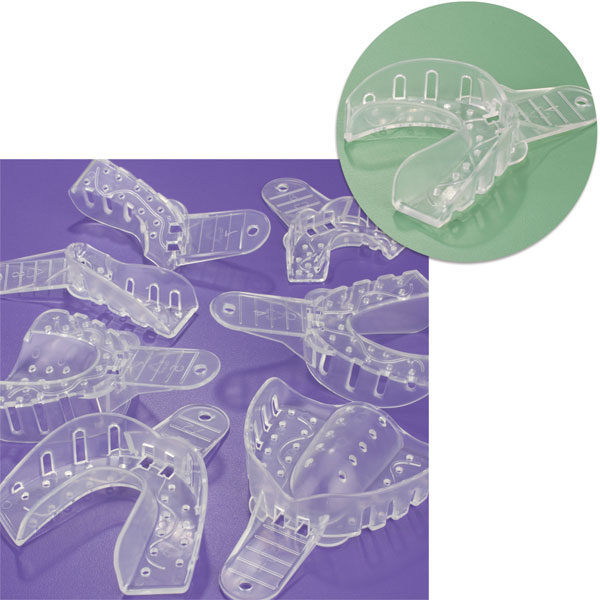 Excellent Crystal Impression Trays - #4 Medium Lower Arch - Perforated, Clear Plastic 12/Pk. Ideal