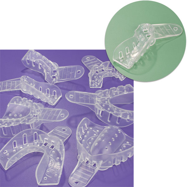 Excellent Crystal Impression Trays - #7 Upper Right/Lower Left - Perforated, Clear Plastic 12/Pk