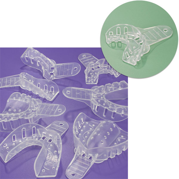 Excellent Crystal Impression Trays - #9 Anterior - Perforated, Clear Plastic 12/Pk. Ideal for use