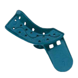 Excellent #7 Upper Right/Lower Left - Perforated, Teal Plastic Impression Trays, Package of 12
