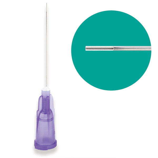 Monovac 30ga Side Vented Irrigation Needle Tips, Purple 100/Bx. Blunt, open ends with side-port