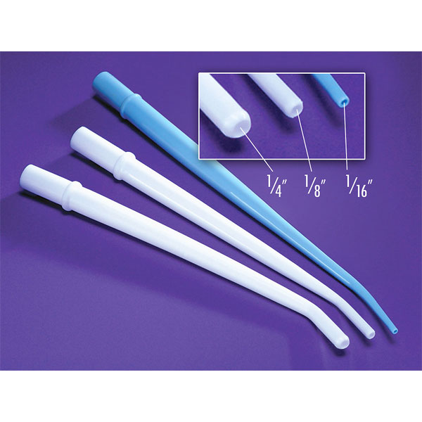Oralsurge 1/8" White Disposable Surgical Aspirating Tips 25/Pk