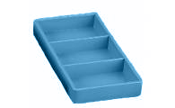 Plasdent BLUE Cabinet Organizer #17, 8"L x 4"W x 1"H. Steam and Chemical Autoclavable to 270 F