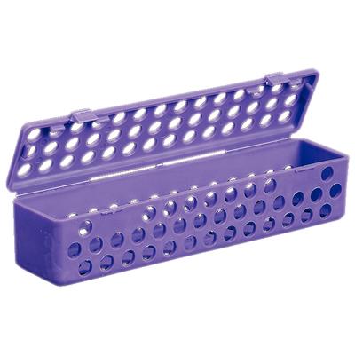 Plasdent Instrument Steri Container - Neon Purple, 8" x 1-3/4" x 1-3/4", with Snap Shut Hinged