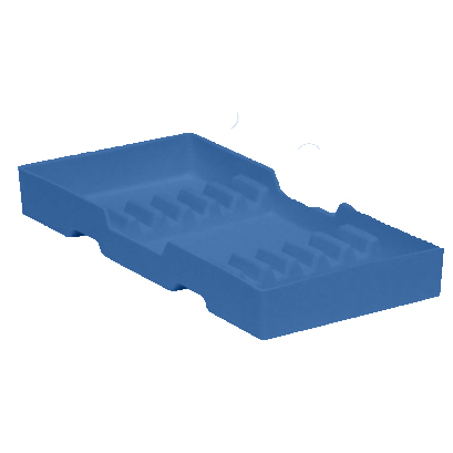 Plasdent BLUE Cabinet Organizer #16A, 8"L x 4"W x 1"H. Steam and Chemical Autoclavable to 270 F