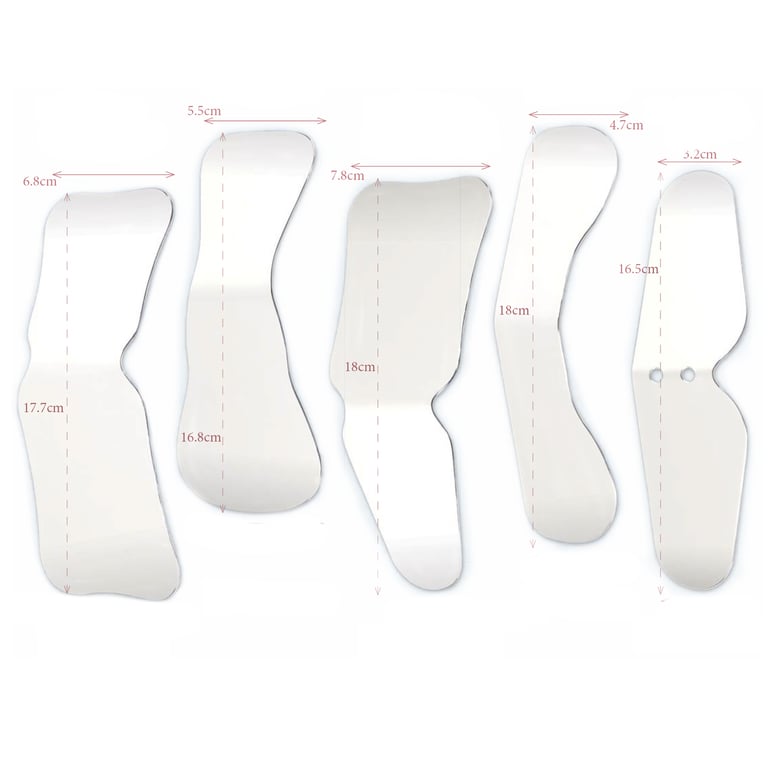 Plasdent Angled one-sided intraoral photography mirror set, 5pcs/set - IPM-5NA, IPM-5NB, IPM-5NC