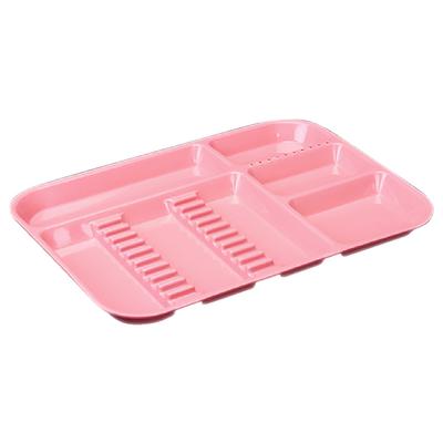 Plasdent Set-up Tray Divided Size B (Ritter) - Coral, Plastic, 13-1/2" X 9-5/8" X 7/8"