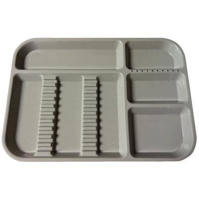 Plasdent Set-up Tray Divided Size B (Ritter) - Gray, Plastic, 13-1/2" X 9-5/8" X 7/8"