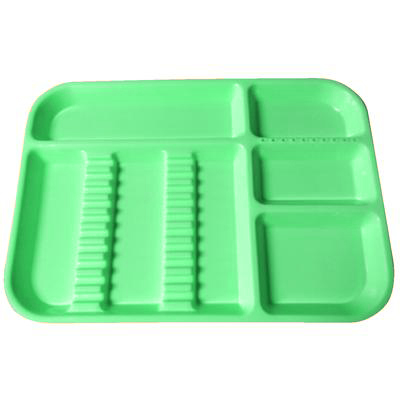 Plasdent Set-up Tray Divided Size B (Ritter) - Neon Green, Plastic, 13-1/2" x 9-5/8" x 7/8"
