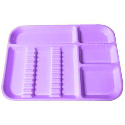 Plasdent Set-up Tray Divided Size B (Ritter) - Neon Purple, Plastic, 13-1/2" x 9-5/8" x 7/8"