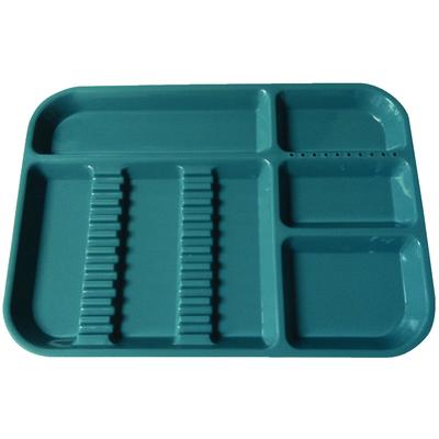 Plasdent Set-up Tray Divided Size B (Ritter) - Teal, Plastic, 13-1/2" X 9-5/8" X 7/8"