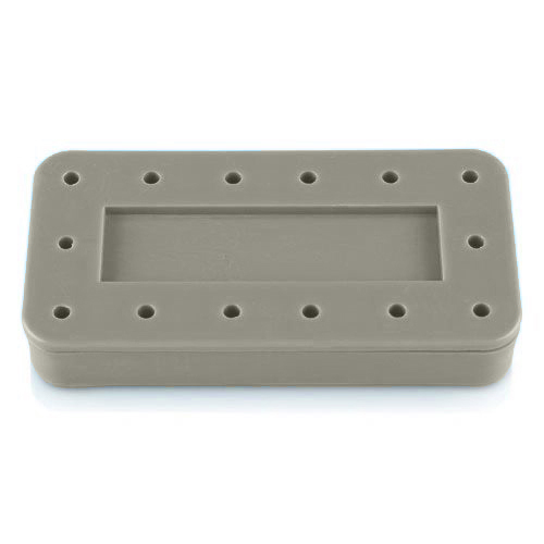 Plasdent Rectangular Bur Block - Gray, Magnetic, 14 Burs Capacity, Dimension: 3" x 1 1/2" x 1/2"