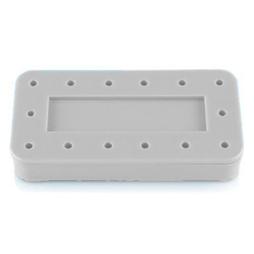 Plasdent Rectangular Bur Block - White, Magnetic, 14 Burs Capacity, Dimension: 3" x 1 1/2" x 1/2"