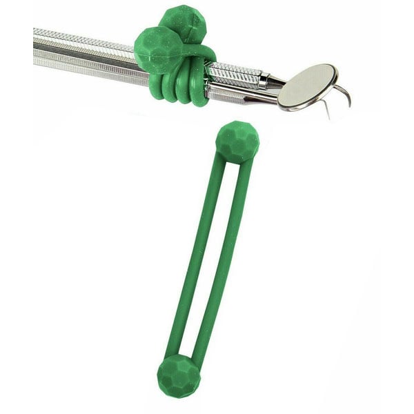 Plasdent Silicone Instrument Ties - Green, 6/Pk. For bundling of instruments during sterilization