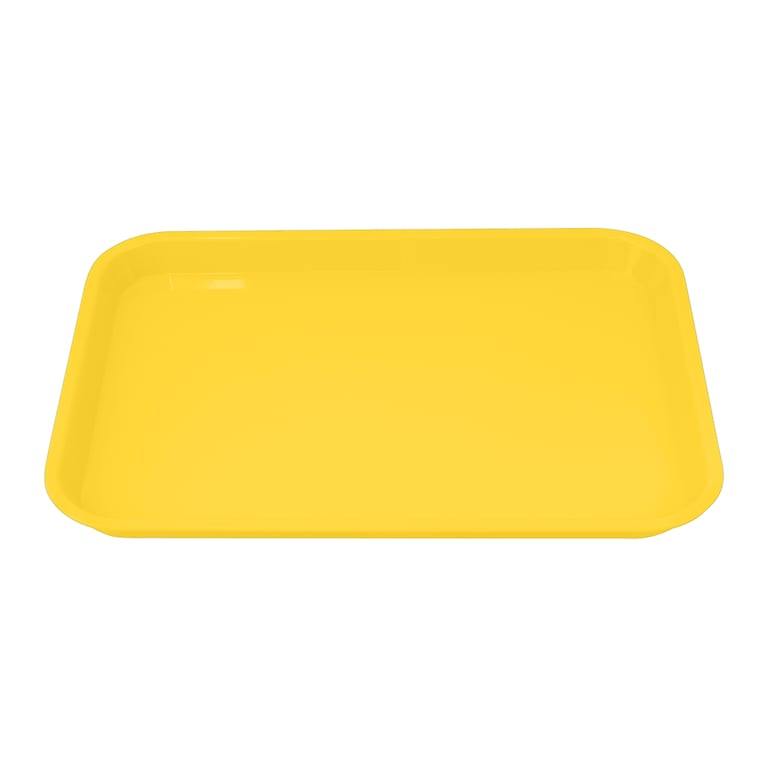 Plasdent 13-1/2" x 9-5/8" x 7/8" Ritter Lockable Flat Set-Up Tray, Size B, Neon Yellow, 1/Pk