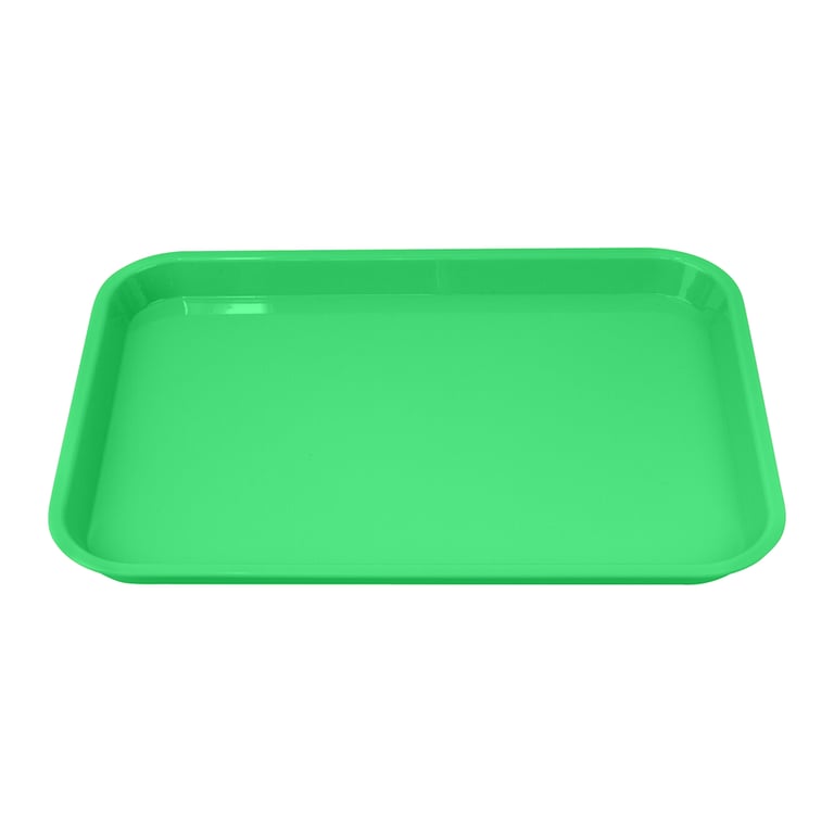 Plasdent 13-1/2" x 9-5/8" x 7/8" Ritter Lockable Flat Set-Up Tray, Size B, Neon Green, 1/Pk
