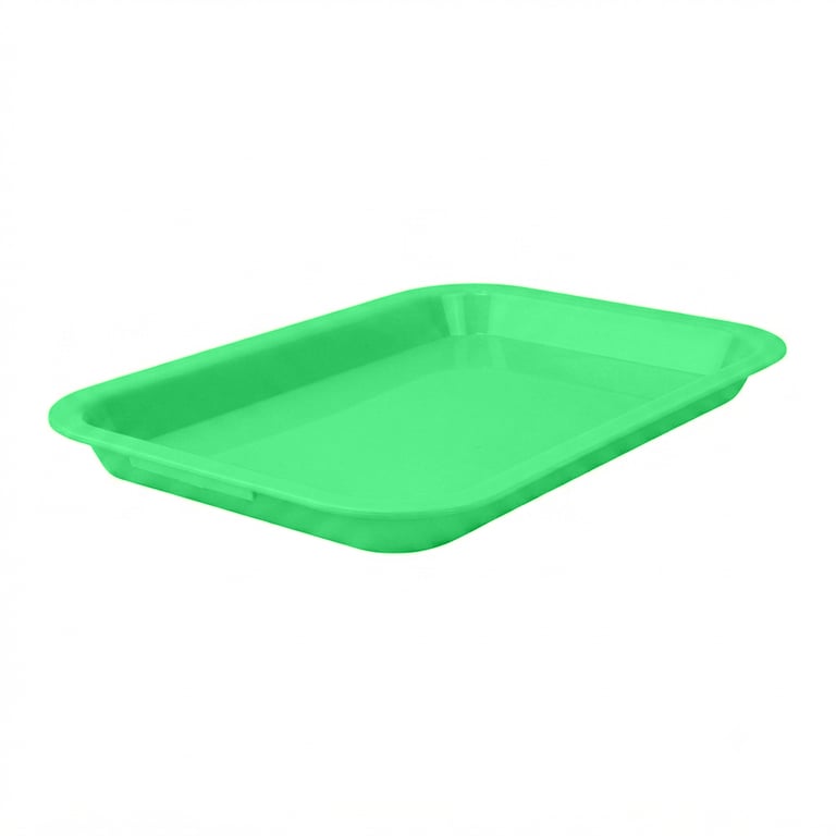 Plasdent 9-5/8" x 6-5/8" x 7/8" Mini Lockable Flat Set-Up Tray, Size F, Neon Green, 1/Pk. Features