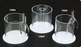 Plasdent Round Plier Rack - White/Clear, 4" DIA x 4-1/4" H, with 1-1/4" Holding Tube Inserted