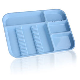 Plasdent Set-up Tray Divided Size B (Ritter) - Blue, Plastic, 13-1/2" X 9-5/8" X 7/8"