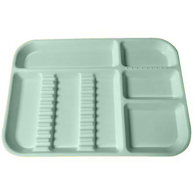 Plasdent Set-up Tray Divided Size B (Ritter) - Pastel Sea Green, Plastic, 13-1/2" x 9-5/8" x 7/8"
