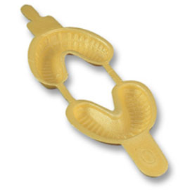 Plasdent Fluoride Trays - Double Arch, Small Yellow 100/Pk. An easy-to-use fold over tray