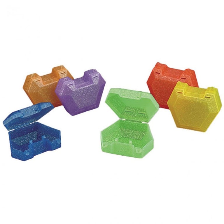 Plasdent Glitter Retainer Box - Assorted Colors, 3-1/4"W x 2-1/2"L x 1-1/2"H, 12 per Box