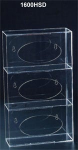 Plasdent Clear Acrylic Side Loading Triple Horizontal Glove Box Holder/Dispenser, 10"W x 17 1/4"H