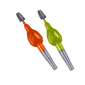 Plasdent Interdental Brushes, 2mm-3mm Tapered Tight 50/Bx. Assorted in Orange & Green