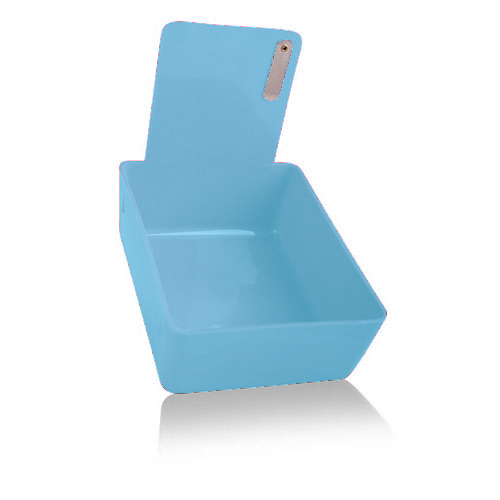 Plasdent Lab Pan - Blue Plastic Pan with Metal Clip, 7-1/16" x 5-5/8" x 2-3/8"Deep, Single lab pan