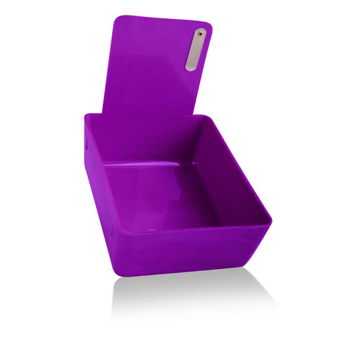 Plasdent Lab Pan - Neon Purple Plastic Pan with Metal Clip, 7-1/16" x 5-5/8" x 2-3/8"Deep, Single