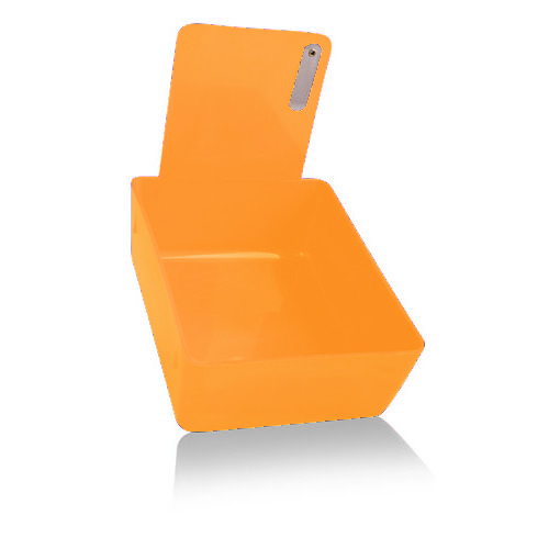 Plasdent Lab Pan - Tangerine Plastic Pan with Metal Clip, 7-1/16" x 5-5/8" x 2-3/8"Deep, Single