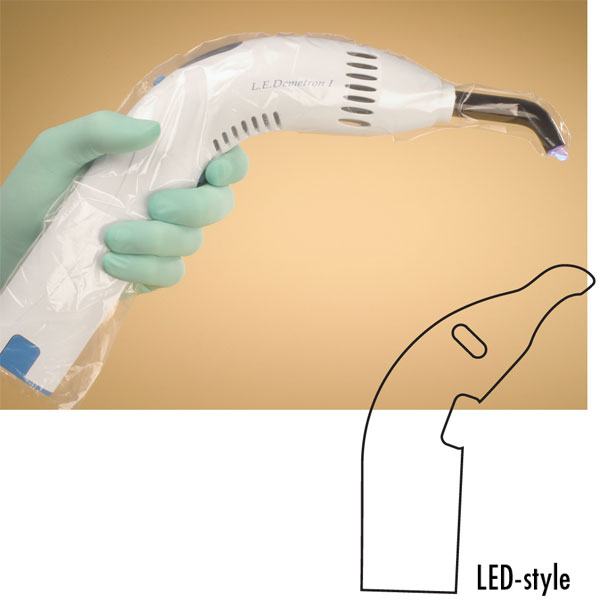 Plasdent LED-style Curing Light Sheaths 250/Bx. One sheath covers the entire gun from light tip