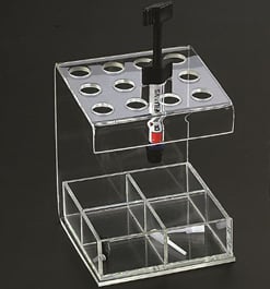 Plasdent Premium Composite Syringe Organizer, Mini - Clear, 4-3/8" W x 5-1/2" H x 4-1/2" D