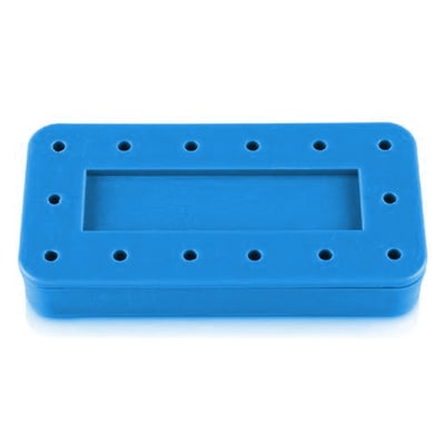 Plasdent Rectangular Bur Block - Spectrum Blue, 14 Burs Capacity. Magnetic, Dimension: 3" x 1-1/2"