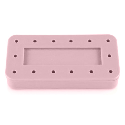 Plasdent Rectangular Bur Block - Pastel Light Mauve, 14 Burs Capacity. Magnetic, Dimension: 3" x