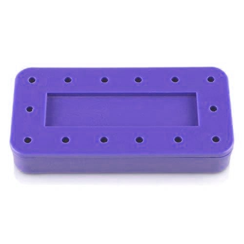 Plasdent Rectangular Bur Block - Spectrum Purple, 14 Burs Capacity. Magnetic, Dimension: 3" x