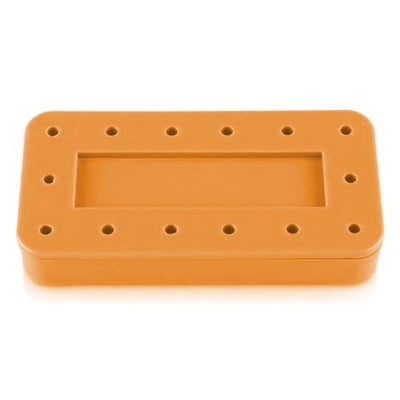 Plasdent Rectangular Bur Block - Spectrum Tangerine,14 Burs Capacity. Magnetic, Dimension: 3" x