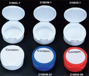 Plasdent Large White Round Boxes, 1 1/2" Diameter x 5/8" Inner Depth, Plastic (215BXLB-1)