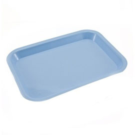 Plasdent Flat Tray Size F Mini Blue Plastic 9 5/8 x 6 7/8 - 300FM-2