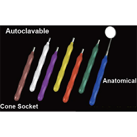 Plasdent White Cone Socket Anatomical Silicone Mirror Handles, Autoclavable, single handle. **This