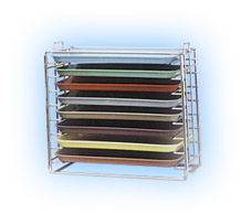 Plasdent Tray Rack for Size A Trays, Long Side Loading, 15" x 9-3/4" x 14-1/8", 8 Trays Capacity
