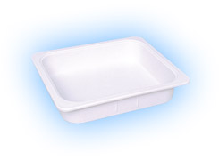 Plasdent Operation Tub WHITE 9-3/8" x 11-1/2" x 2-5/8" with 3/4" Lip. Autoclavable to 250 F