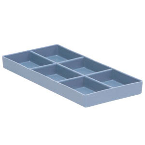 Plasdent BLUE Cabinet Organizer #20, 8"L x 4"W x 1"H. Steam and Chemical Autoclavable to 270 F