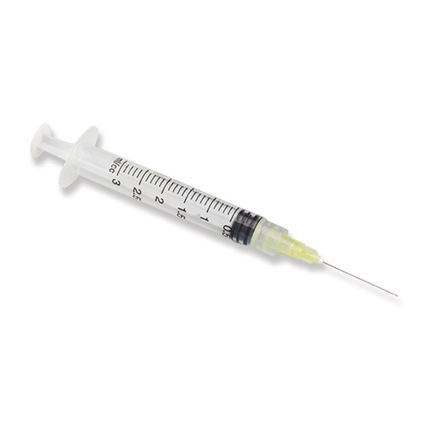 ProBevac 3cc Syringe with 27ga Closed End Irrigation Needle Tips (Yellow) 100/Bx. Single-use