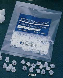Screen-4-Vac Saliva Ejector Screens. Fit all standard saliva ejector valves 72/Pk. Sanitary