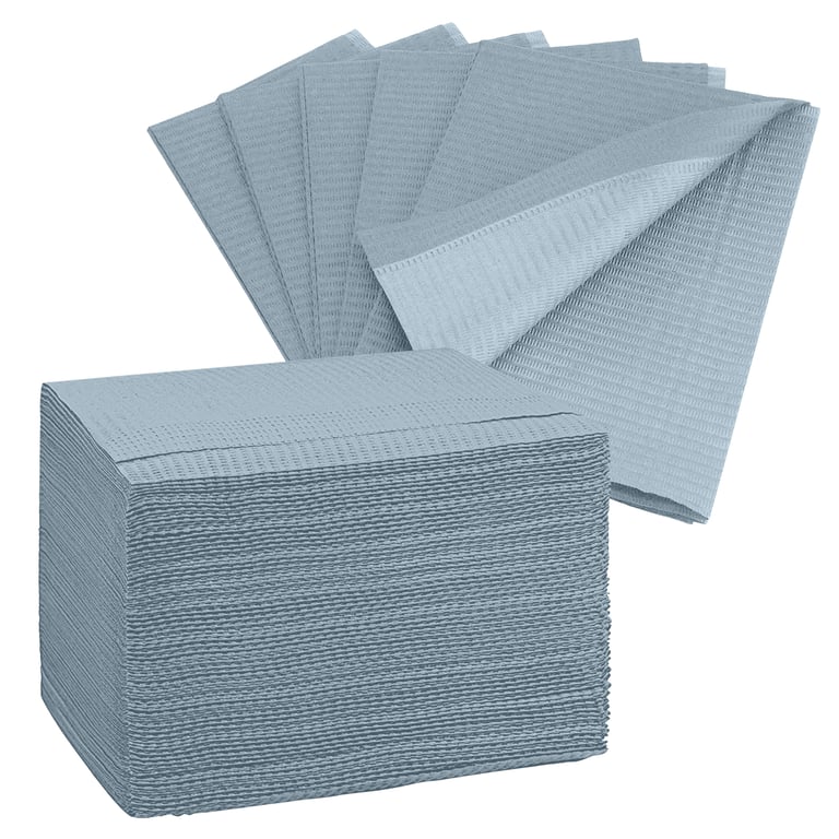 PlastCare USA Paper/Poly Patient Bibs, 3-Ply, 13 x 18", Gray, 500/Case. Establishes a reliable