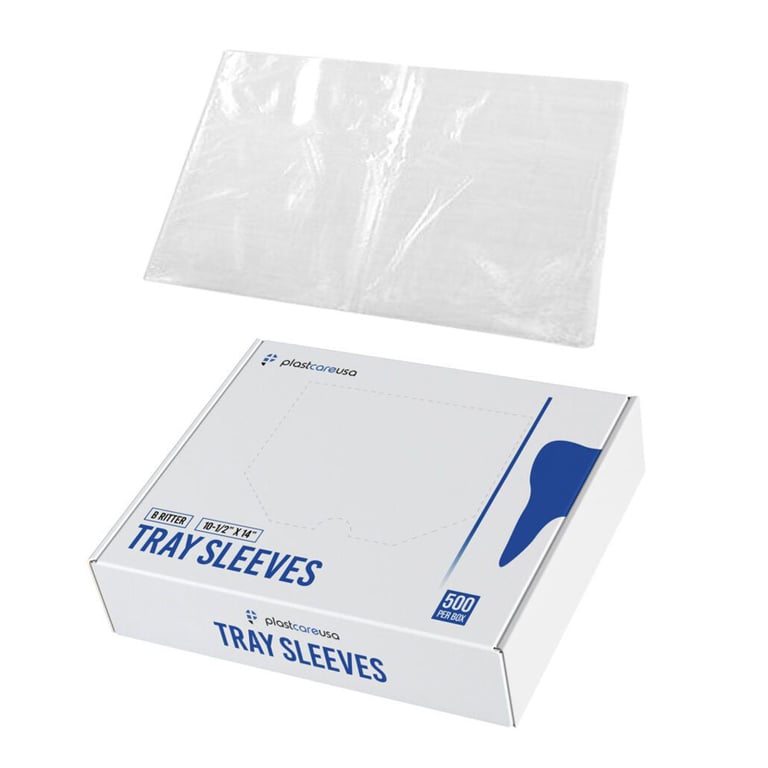 PlastCare USA 10.5" x 14" Size B Tray Covers, Clear, 1000/Case. Fits B ritter